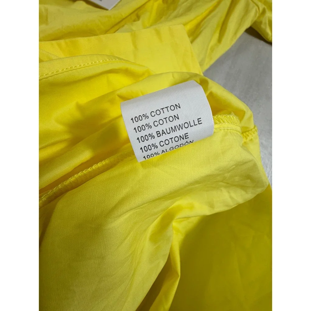 Glamorous Yellow Off Shoulder Cotton Midi Dress with Tie Belt Size 8 NWT